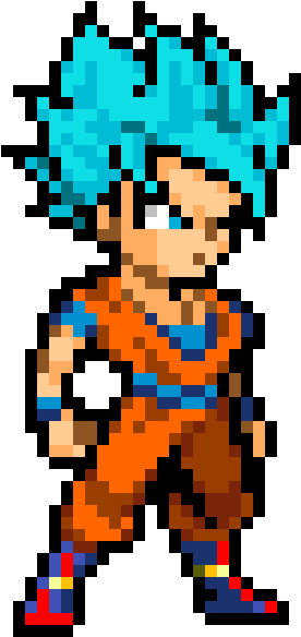 Goku Ssgss - Goku Super Saiyan Blue Pixel Art (1111x1100), Png Download