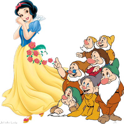 Há Muitos E Muitos Anos, Havia Um Rei Que Mandava E - White And The Seven Dwarfs (400x398), Png Download