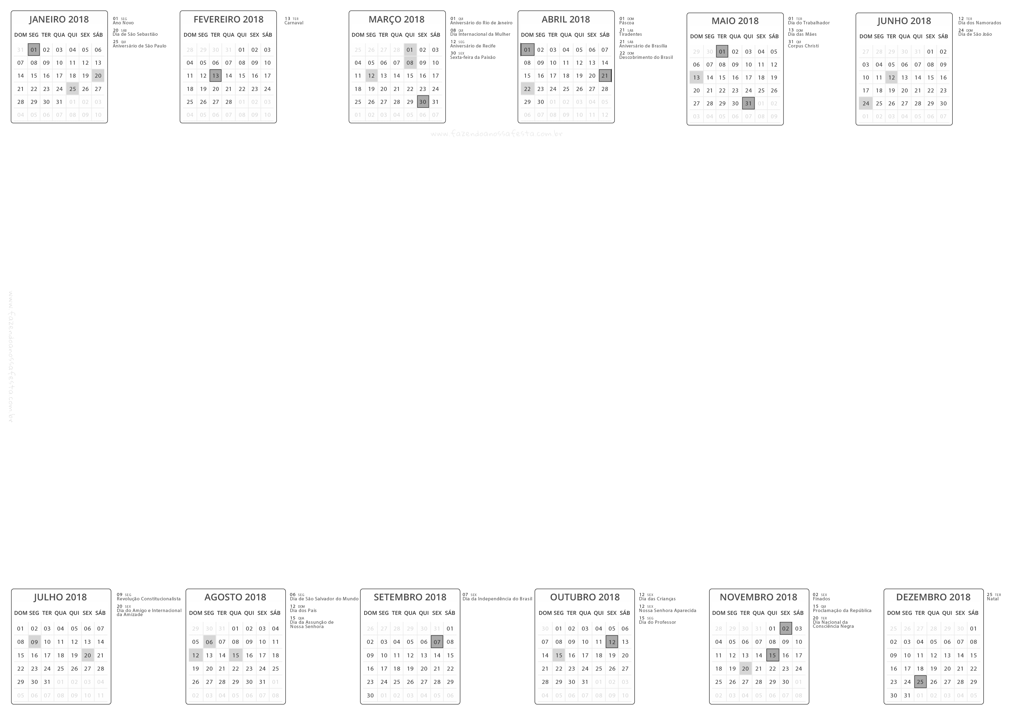 Calendário 2018 Com Fundo Transparente - Calendar (3278x2333), Png Download