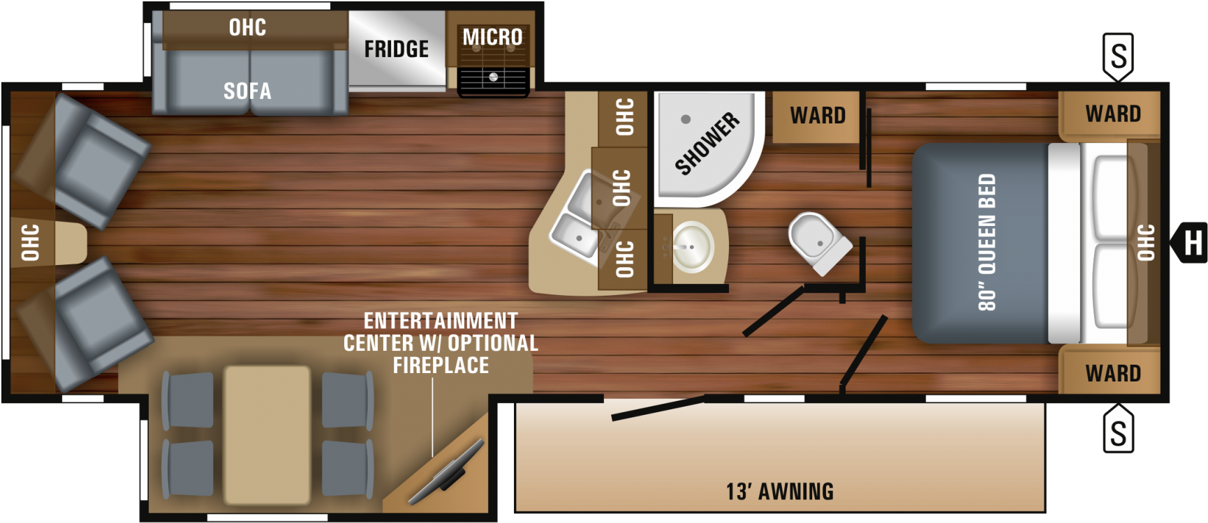 Interior Color - Tumbleweed - 2018 Eagle Ht 30.5 Ckts (1800x820), Png Download