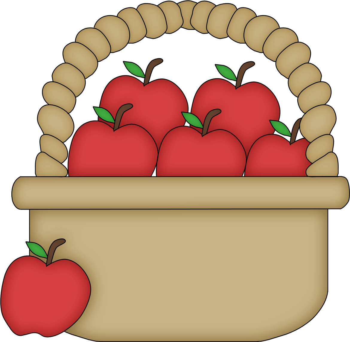 Branca De Neve Cute Cesta Ma U00e7 U00e3s 02 U2013 - Basket Of Apples Clip Art (1200x1200), Png Download