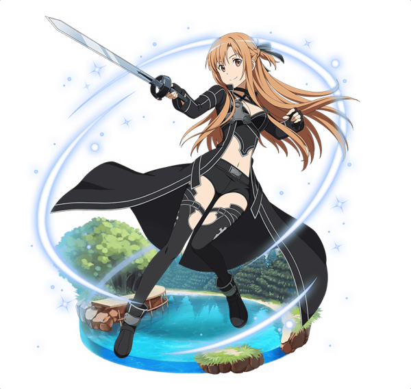 Asuna And Kirito - Anime Swordswoman (600x568), Png Download