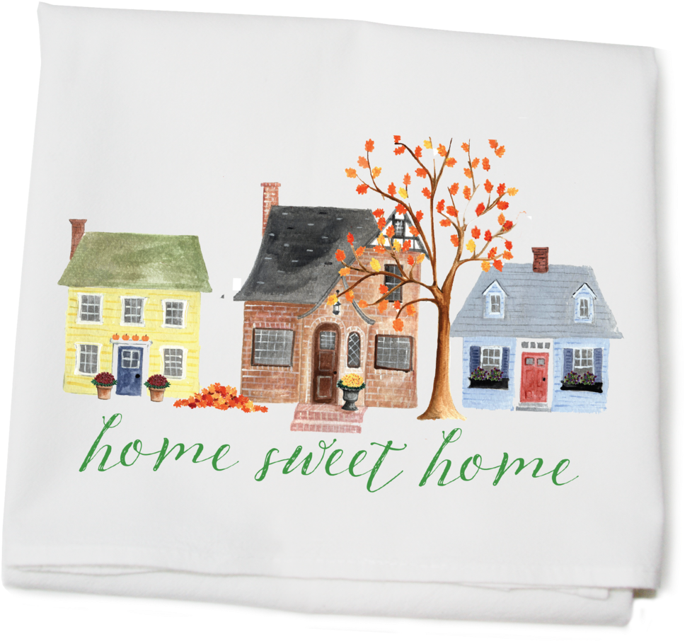 Fall Home Sweet Home Flour Sack Towel - Flour Sack (1024x979), Png Download