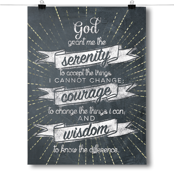 Serenity Prayer - Serenity Prayer Poster (600x600), Png Download