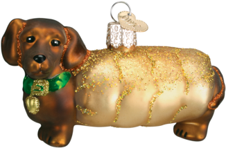 Dachshund Christmas Ornament (350x350), Png Download