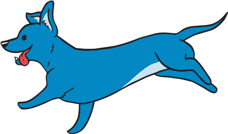 Blue Dog Running Illustration - Illustration (455x272), Png Download