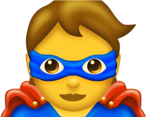 Click To Flip - Superhero Emoji Png (500x374), Png Download