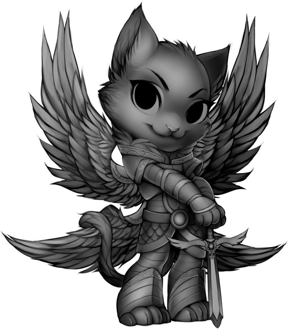 Furvilla Quetzal Palace Angel Cat - Cartoon (1174x1280), Png Download
