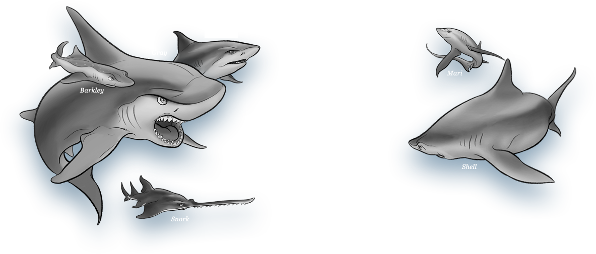 Rogue Shiver - Shark Wars Characters (1183x505), Png Download