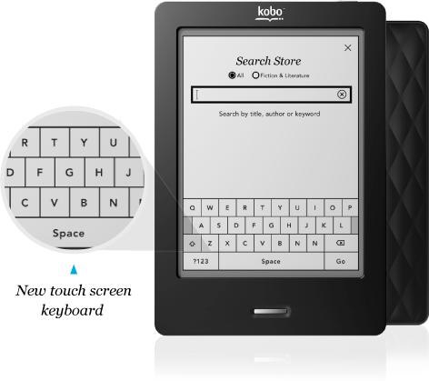 Kobo-touch - Kobo E Reader Keyboard (472x419), Png Download