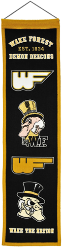 Wake Forest Demon Deacons 8"x32" Wool Heritage Banner (500x500), Png Download