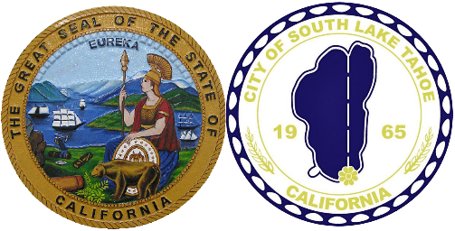 Official Seals Of The State Of California And The City - South Lake Tahoe City Seal (503x256), Png Download