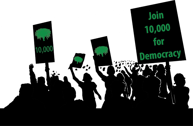 10,000 For Democracy - Crowd (800x525), Png Download