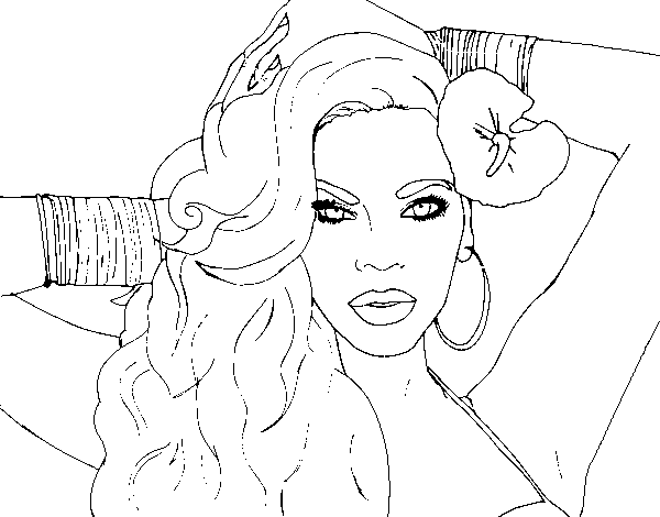 Beyoncé Coloring Page - Beyonce Coloring Pages (600x470), Png Download
