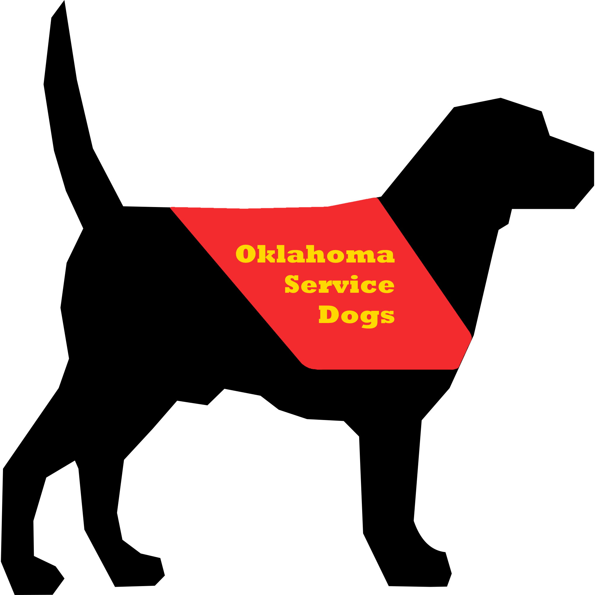 Oklahomaservicedogs Logo Text - Dog Silhouette (2006x2006), Png Download
