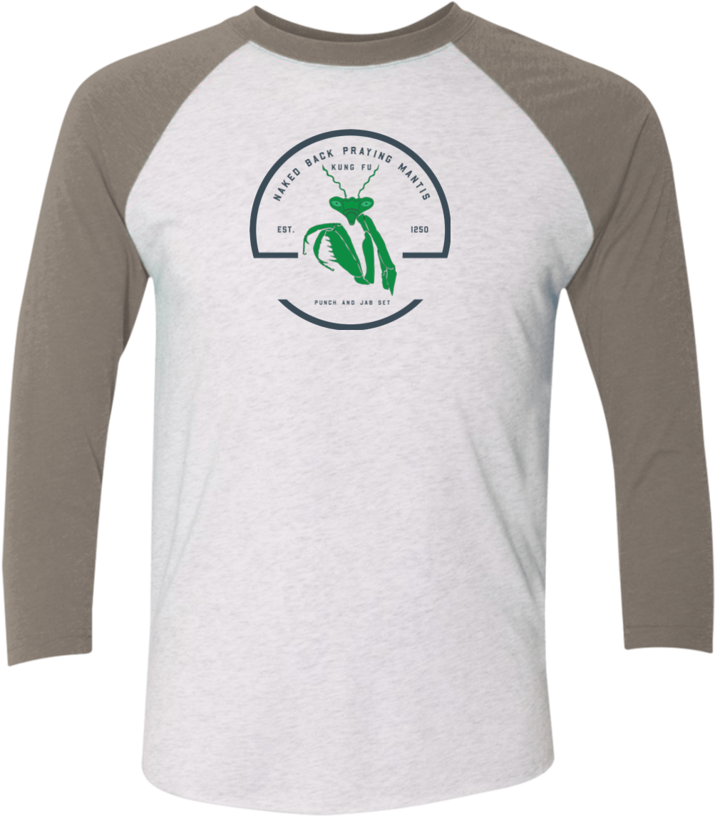 Praying Mantis Vintage Tri Blend 3/4 Sleeve Baseball - Raglan Sleeve (1155x1155), Png Download
