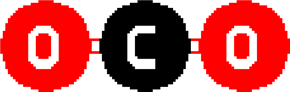 Carbon Dioxide Molecule - Pixel Art (1340x490), Png Download