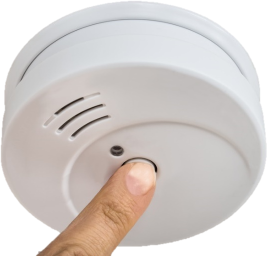 All Smoke Alarms Have A Test Button Located Either - Ceiling (777x518), Png Download
