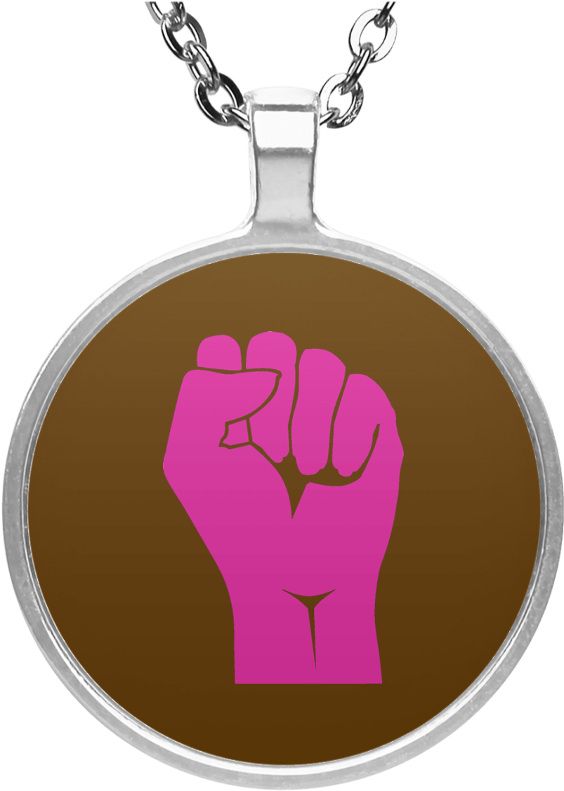 Clenched Fist Un4686 Circle Necklace - Pug Christmas Wreath Round Pendant Necklace (1155x1155), Png Download