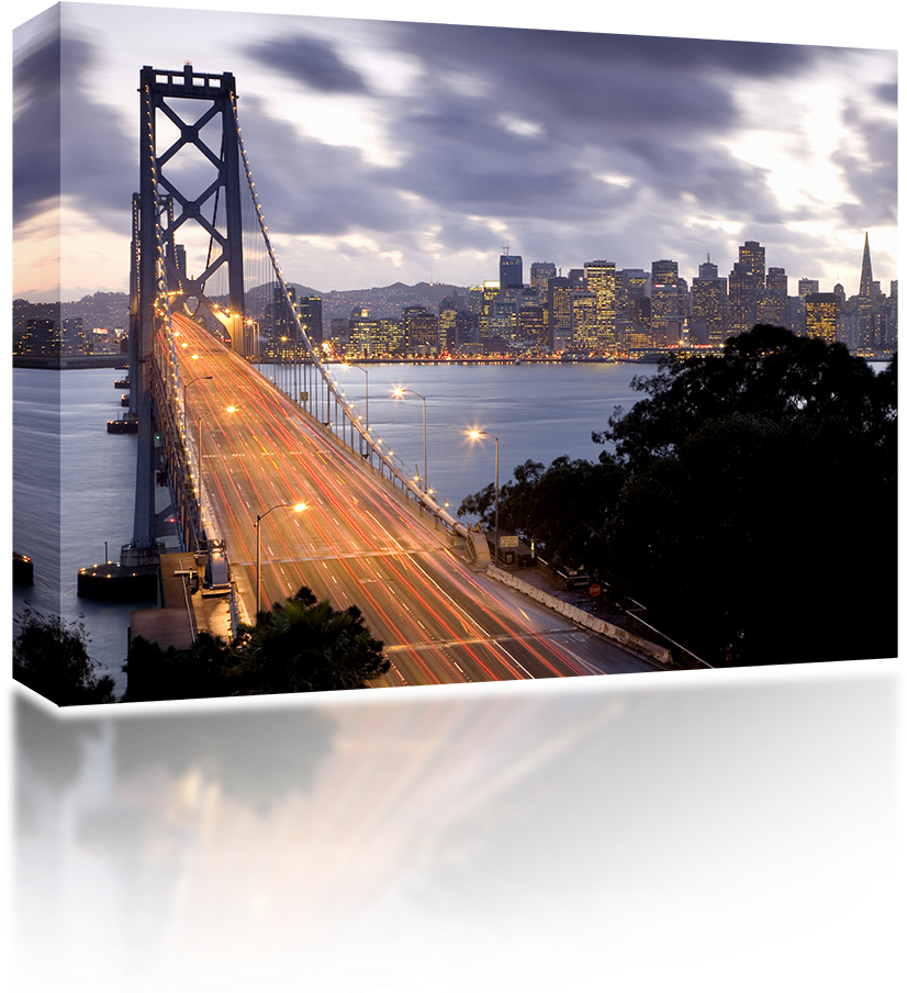Bay Bridge - Treasure Island Bay Bridge Sunset (1024x1024), Png Download