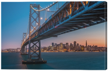 San Francisco Skyline Framed By The Bay Bridge At Sunset - San Francisco City By The Bay (400x400), Png Download