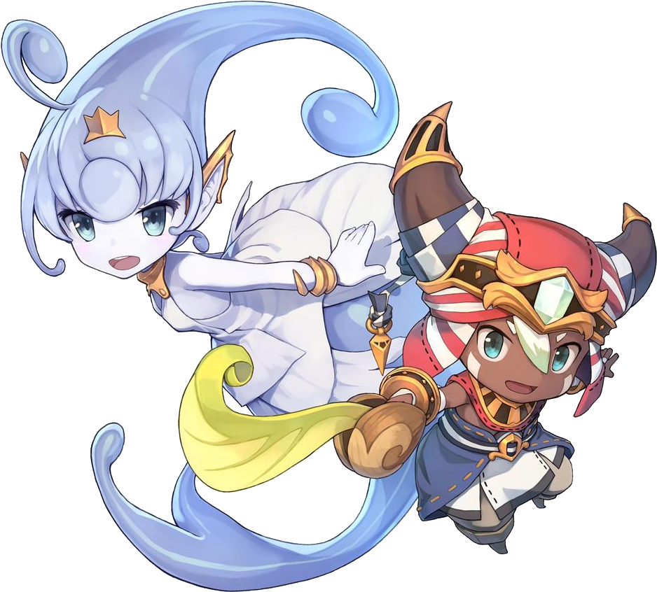 Tethu & Isuna - Ever Oasis Game Characters (1060x900), Png Download