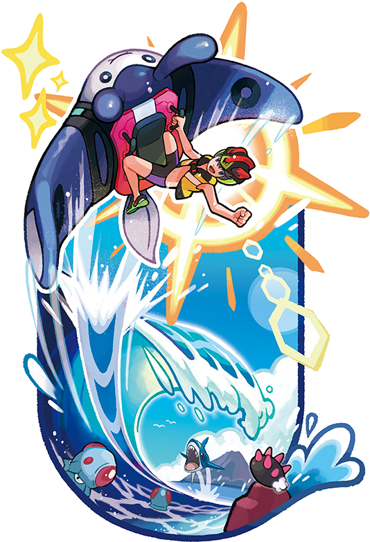 Pokemon Ultra Sun And Moon Mantine Surf (580x821), Png Download