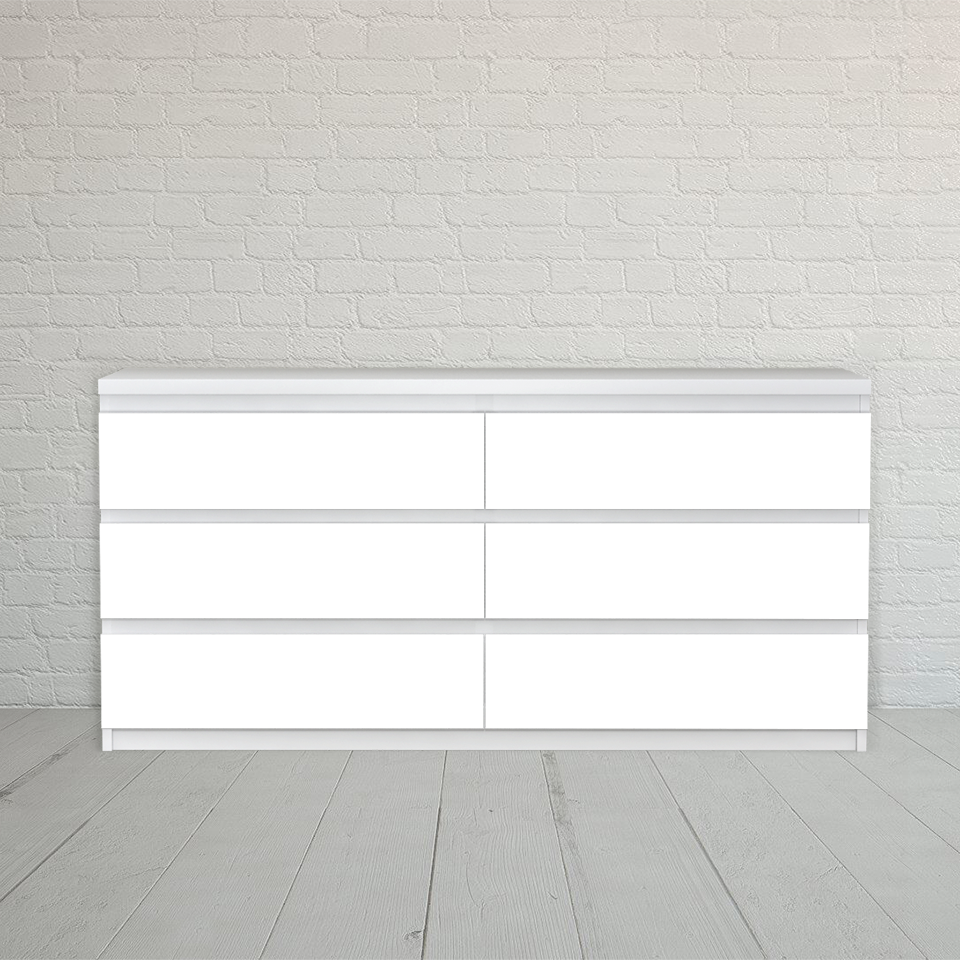 Malm 6-drawer Dresser - Malm Ikea White (960x960), Png Download