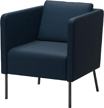 Ikea Ekerö Armchair - Ikea Blue Chairs (341x353), Png Download