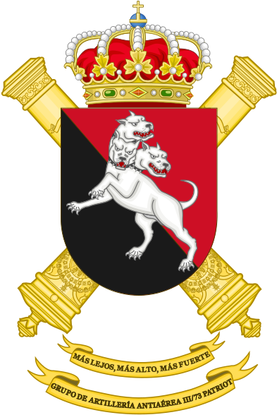 Patriot Air Defence Artillery Group Iii-73, Spanish - Artillery Coat Of Arms (401x599), Png Download