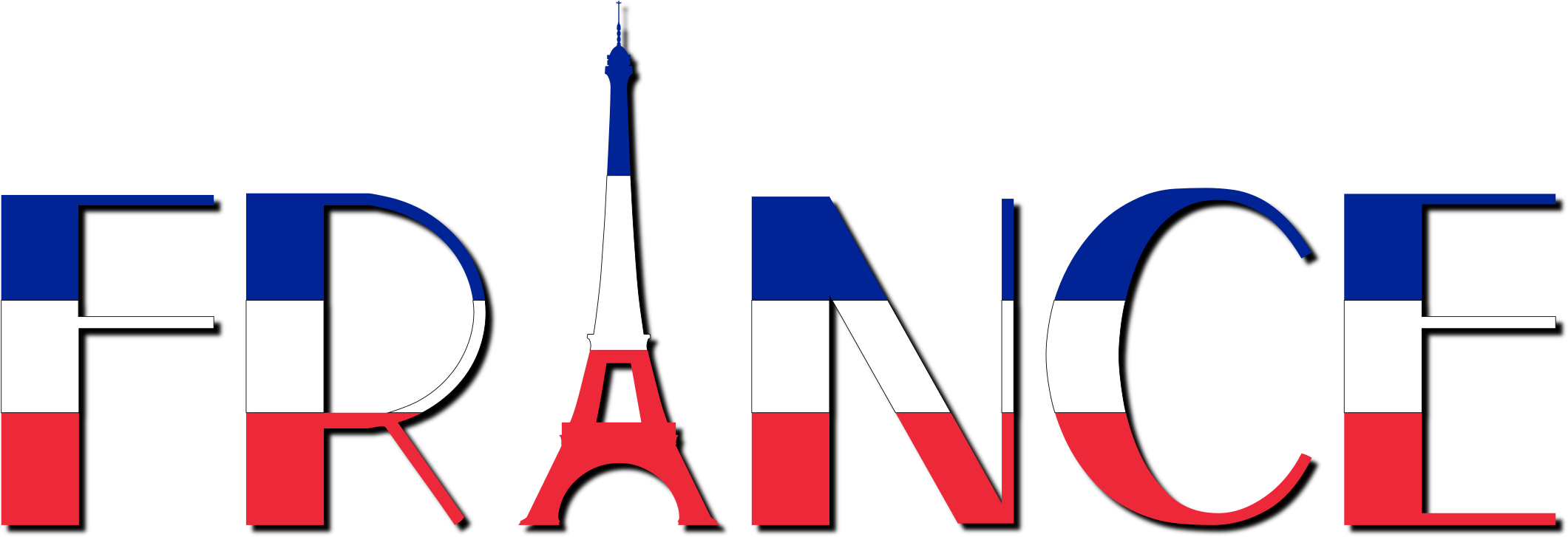 Clipart - France Eiffel Tower Clip Art (2400x922), Png Download