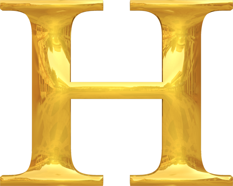 Letter H Gold Clipart Typography Clip Art - Gold H (900x717), Png Download
