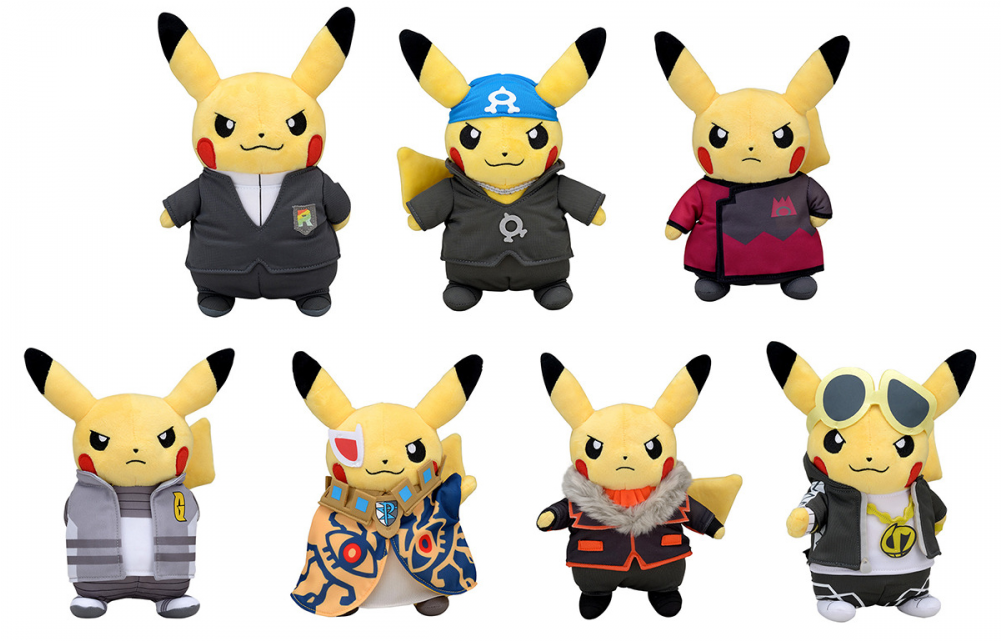 New *pokecen* Rainbow Rocket Goods ~ Pikachu Plush - Pikachu Evil Team Plushies (1000x1000), Png Download