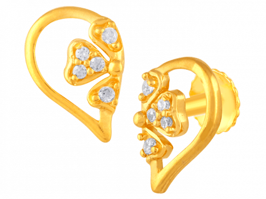 Delightful Banyan Leaf Gold Earring - Drink Industry (540x405), Png Download