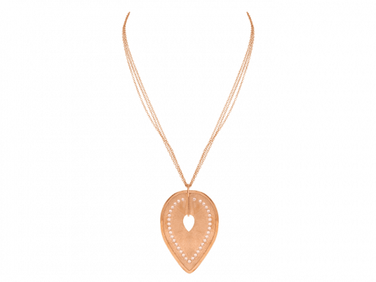 Gilded Banyan Leaf Silver Necklace - Necklace (540x405), Png Download