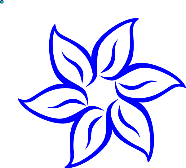 How To Set Use Simple Blue Flower B Svg Vector - Black And White Design Flower (600x543), Png Download