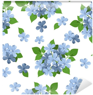 Seamless Background With Blue Flowers - Vector Graphics (400x400), Png Download