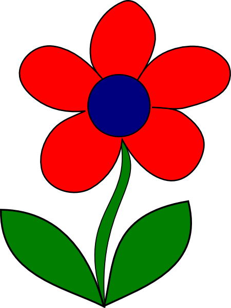 How To Set Use Blue Flower Clipart - Red Flower Clipart Png (450x599), Png Download