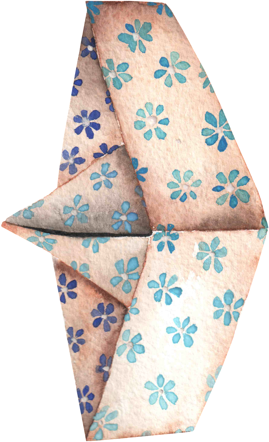 This Graphics Is Blue Flower Boat Decoration Vector - Paper (1024x1792), Png Download
