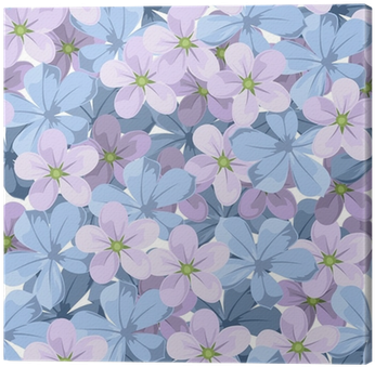Seamless Background With Blue And Purple Flowers - Blue Purple Flower Vector (400x400), Png Download