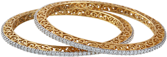 Single Line Diamond Bangles Designs - Diamond Single Line Bangles (361x408), Png Download