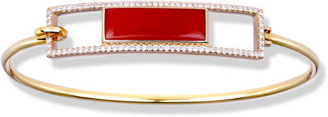 14k, Bracelet, Diamonds, Rosebud, Yellow Gold, Carnelian (475x440), Png Download