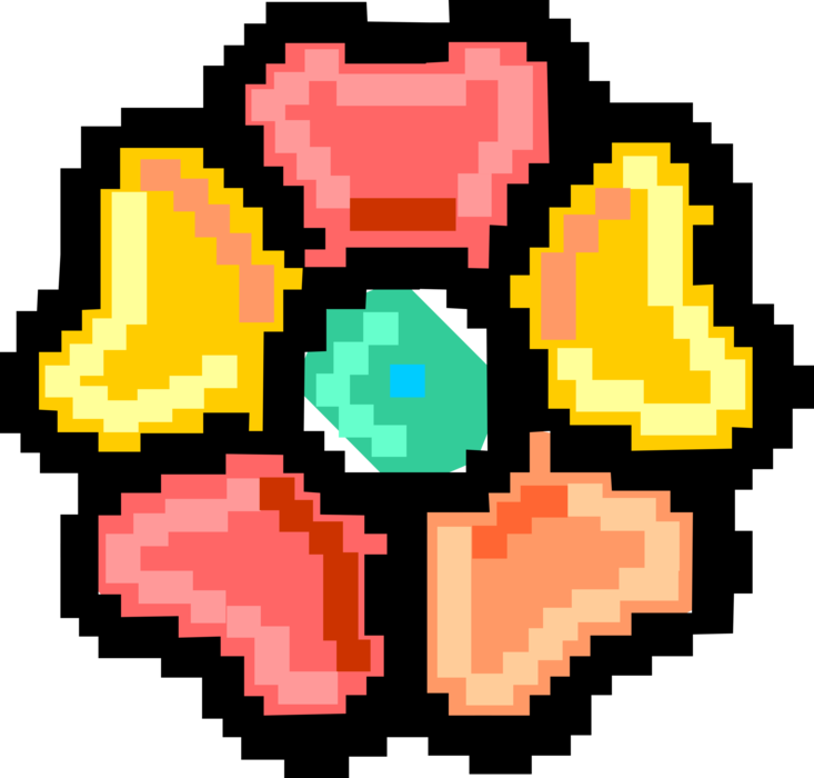 Vector Illustration Of Pixelated Bitmap Flower Symbol - Vector Graphics (733x700), Png Download