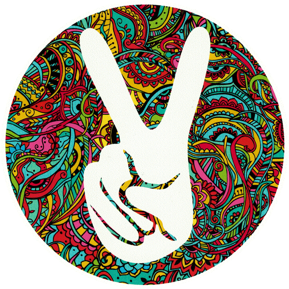 Victory Peace Sign - Amazing Coloring Outlines: Adult Coloring Books Abstract (1000x1000), Png Download