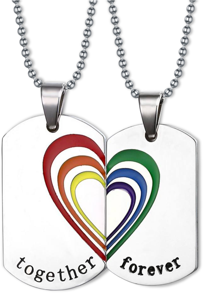 Together Forever Dog Tag - Cute Matching Necklaces (1069x1076), Png Download