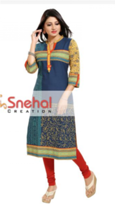 Sale Cotton Kurti Cotton Kurti - Kurti Top (500x717), Png Download