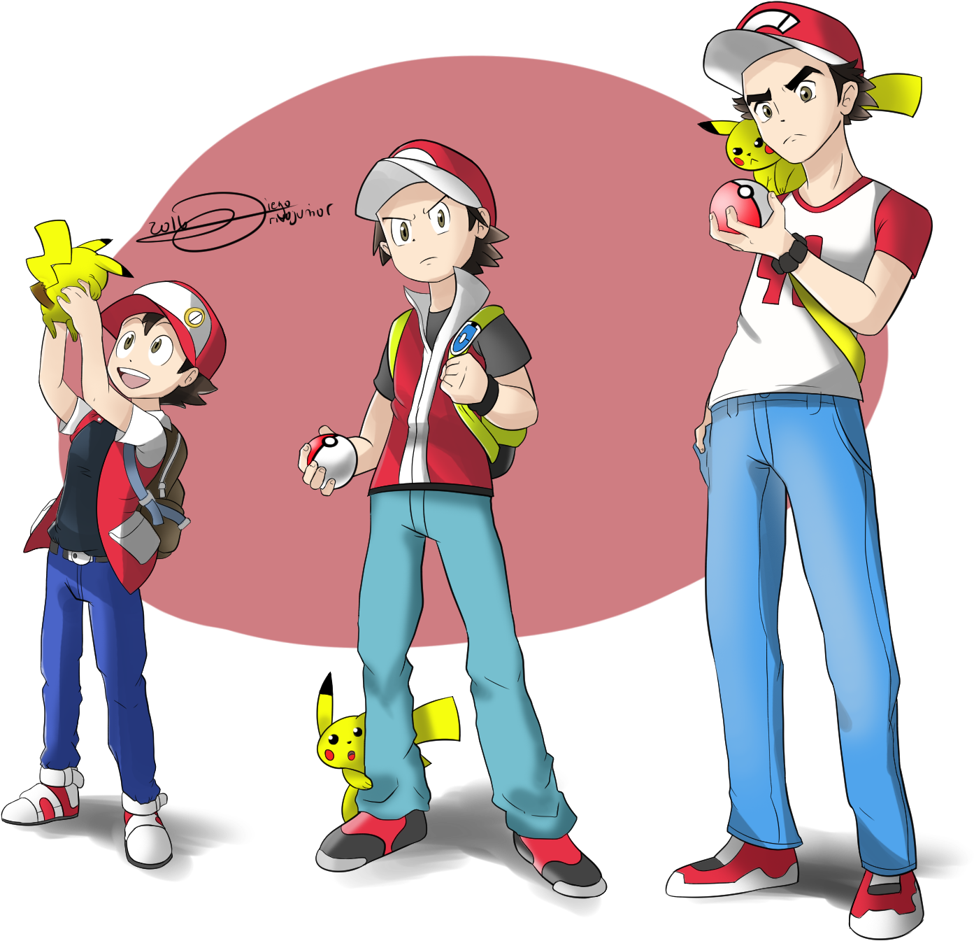 From Small To Big - Pokemon Trainer Red 2016 (1465x1522), Png Download