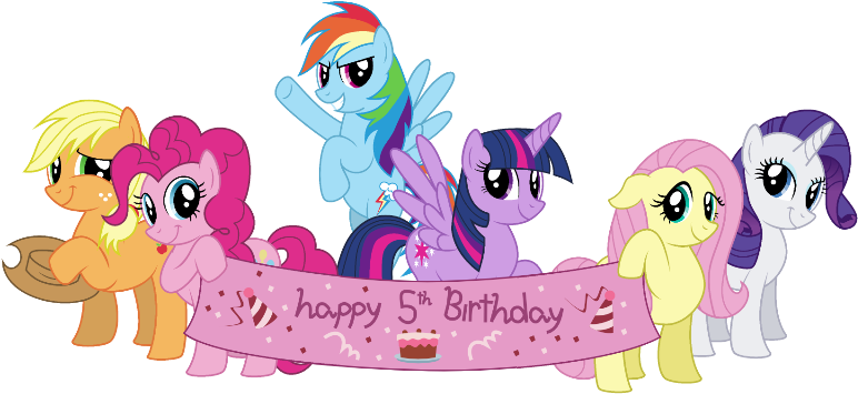 Happy 5th Birthday - My Little Pony 5th Birthday (800x395), Png Download