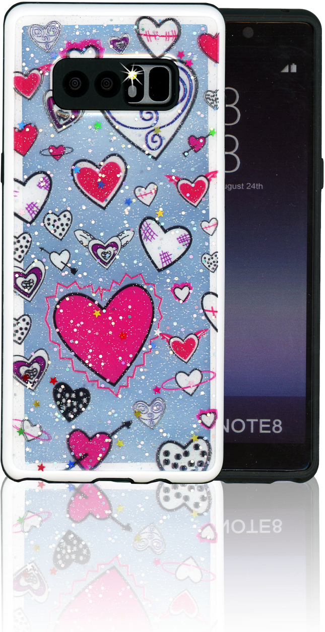 Samsung Note 8 Mm 3d Heart - Heart (650x1280), Png Download