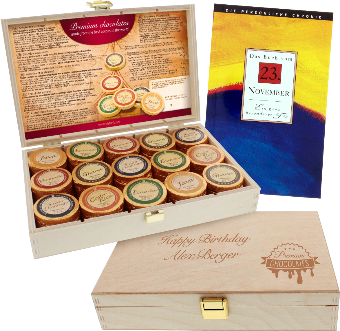 Chocolate Birthday Gift Box - Chocohits 1985 - Cadeau Personnalisé (1200x1200), Png Download